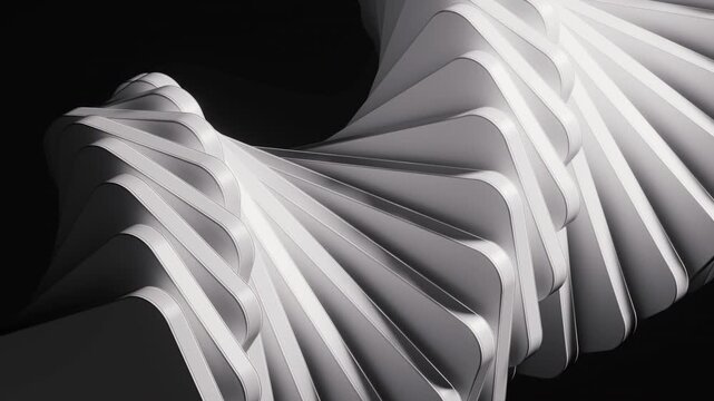 Rotating creative shapes geometries background, 3d rendering.
