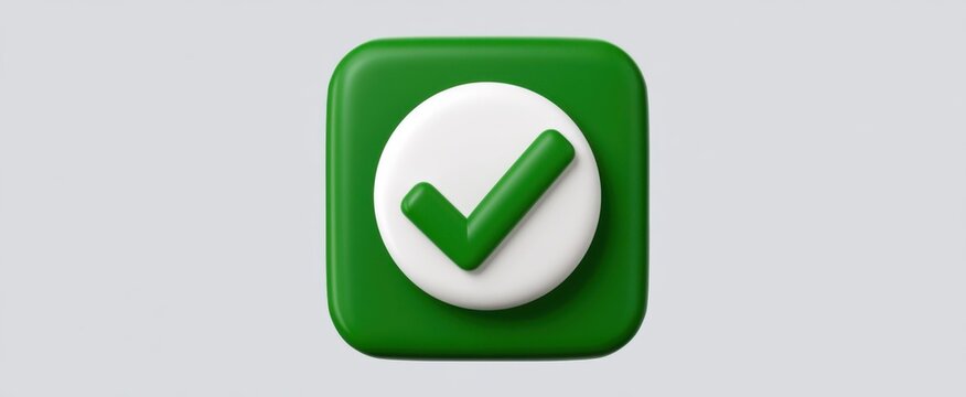 Isolated Green Square Arrow with Checkmark for Refresh