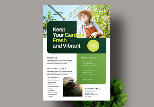 Gardening Service Flyer Template Layout