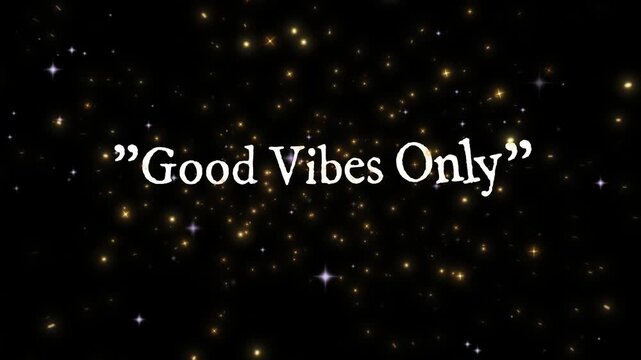 Glowing stars in space with quote