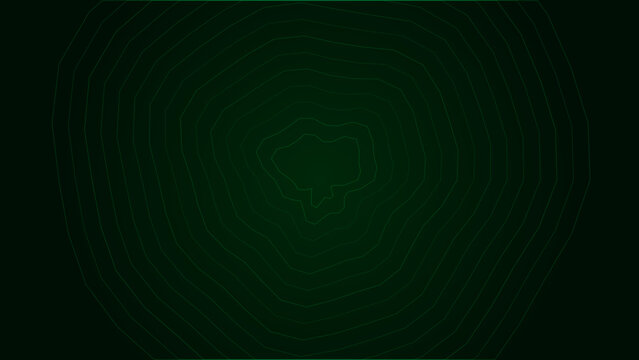 Green digital topography contour lines on a dark background