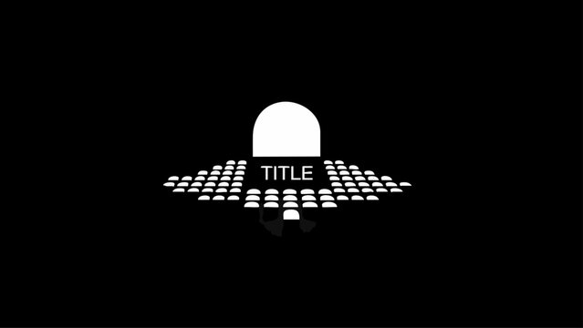 Abstract minimalist logo concept featuring a stage and seating arrangement.