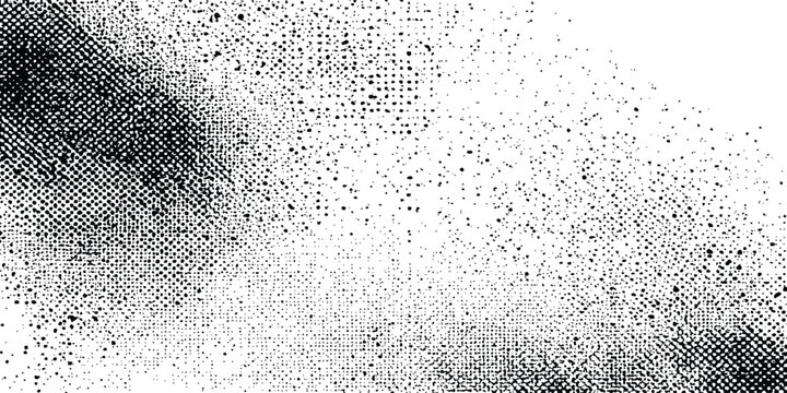 Abstract black and white grunge background. dirt overlay or screen effect use for grunge and vintage image style .Rubbed texture with a halftone raster pattern. paper texture design .