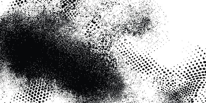 Abstract black and white grunge background. dirt overlay or screen effect use for grunge and vintage image style .Rubbed texture with a halftone raster pattern. paper texture design