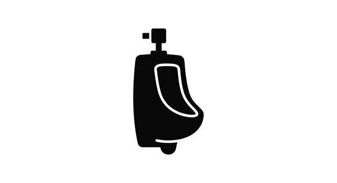 Men s urinal fixture in black silhouette bathroom