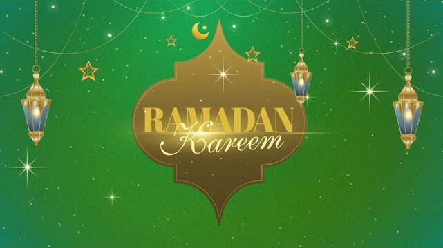 Luxurious green and gold Ramadan Kareem celebration background