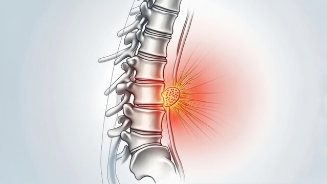 Spine with pain