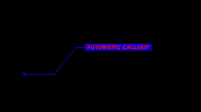 Animation of HUD elements with text Futuristic Callout. Animate a white callous for text.
