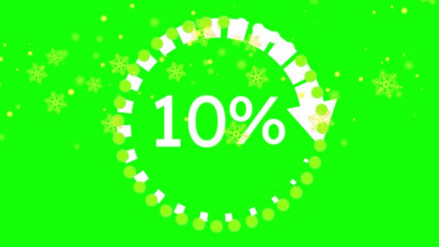 Loading Progress Circle with 91 Percent Completion on Green Background