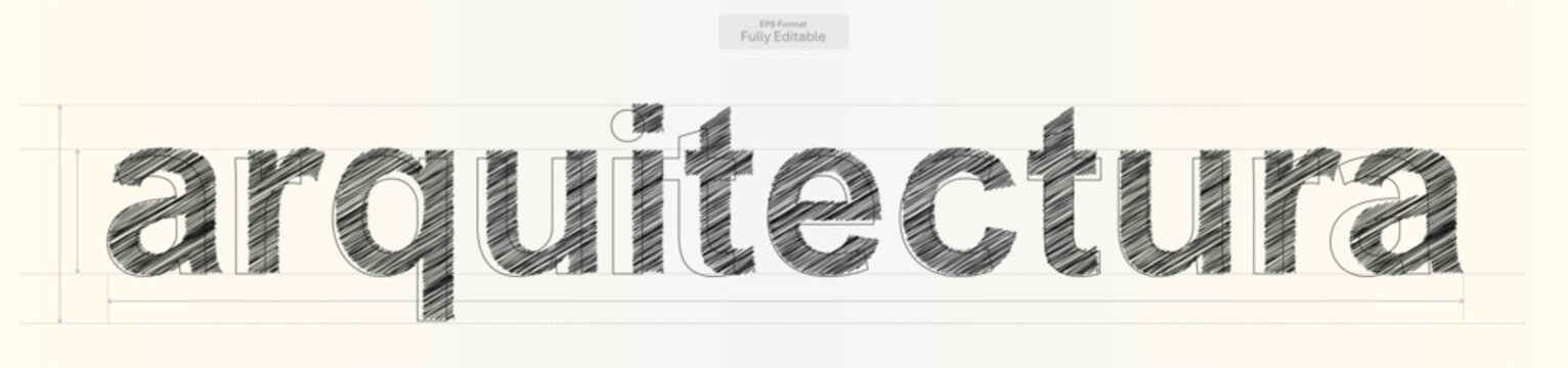 Arquitectura Word with Precise Typography Lines for Technical Design