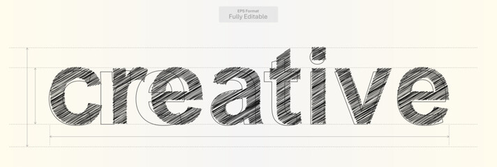 Creative Word with Precise Typography Lines for Creative Design © MoshClusive