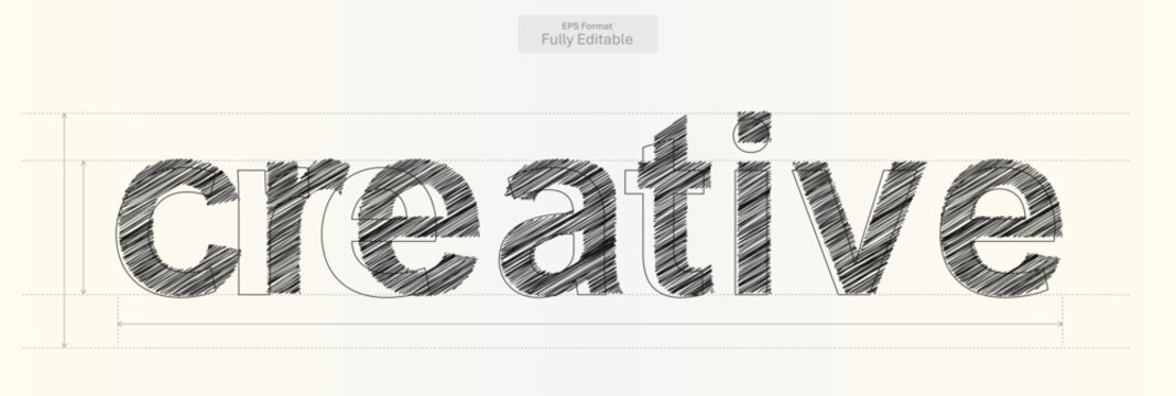 Creative Word with Precise Typography Lines for Creative Design