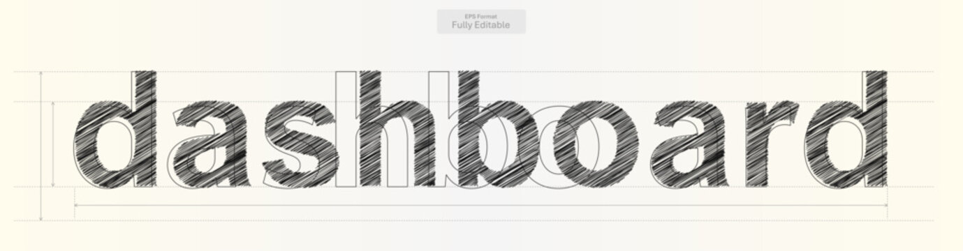 Dashboard Word with Precise Typography Lines for Business Design