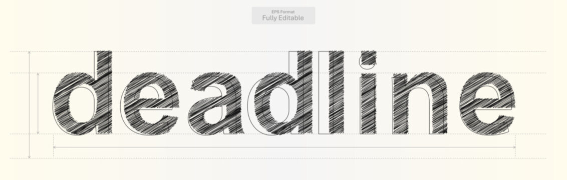 Deadline Word with Precise Typography Lines for Business Design