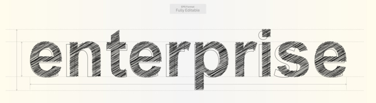 Enterprise Word with Precise Typography Lines for Business Design