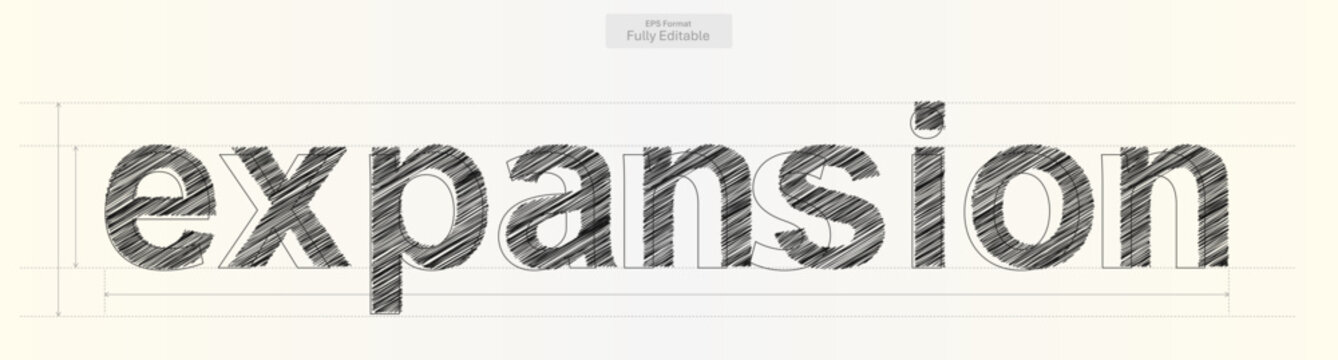 Expansion Word with Precise Typography Lines for Business Design