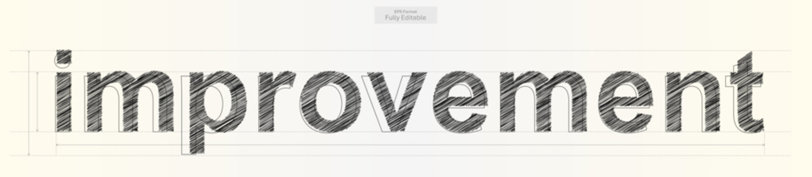 Improvement Word with Precise Typography Lines for Business Design