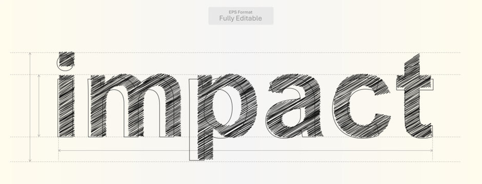 Impact Word with Precise Typography Lines for Business Design