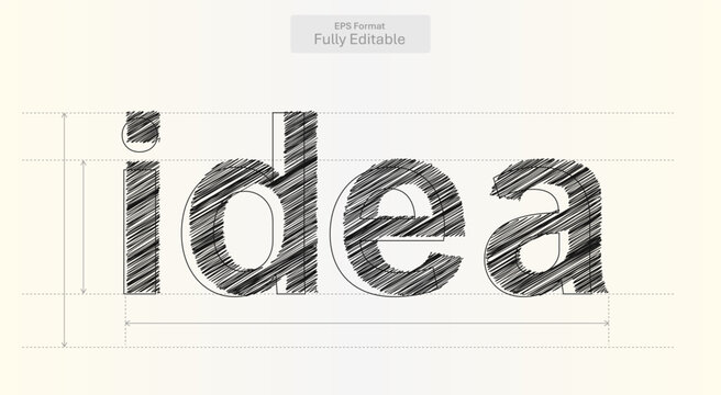 Idea Word with Precise Typography Lines for Business Design