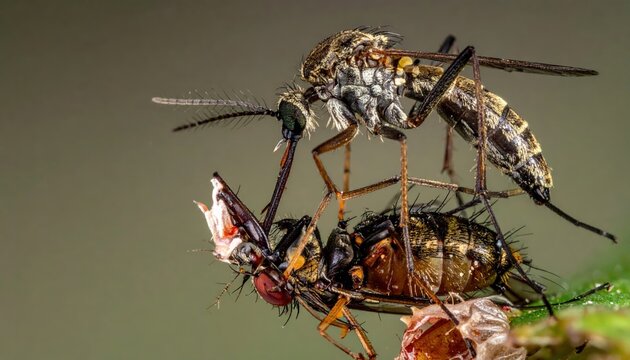 Ichneumon Wasp Dominates and Paralyzes Prey in Intense Macro Wildlife Capture