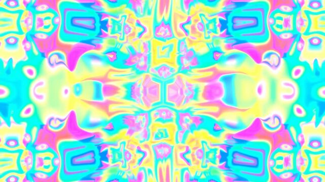 Vibrant symmetrical neon abstract pattern