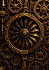 Obraz premium Intricate steampunk gear design.