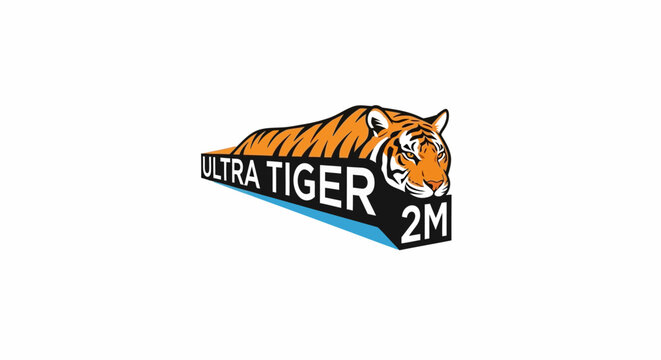Ultra Tiger 2M Logo - Majestic Tiger Illustration with Bold Text