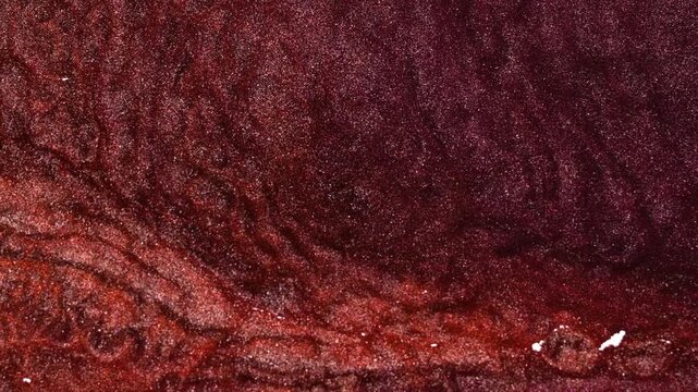Exploring the beauty of red shades in alcohol ink video art and abstract patterns