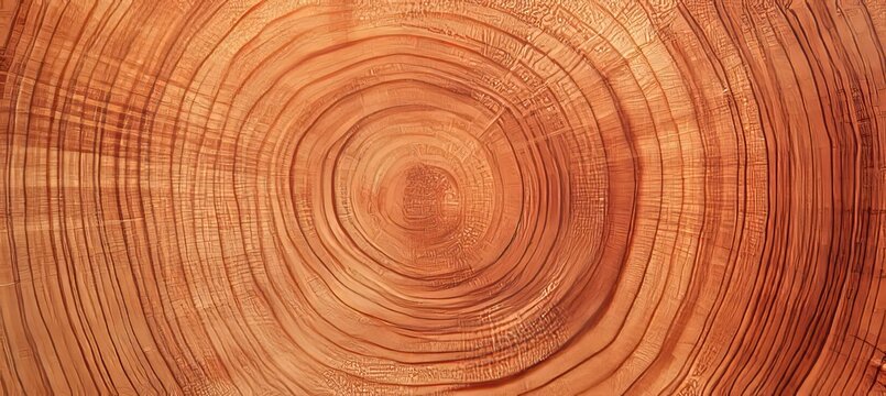 Detailed Natural Wooden Cross Section Texture with Growth Rings Pattern for Design Background Use