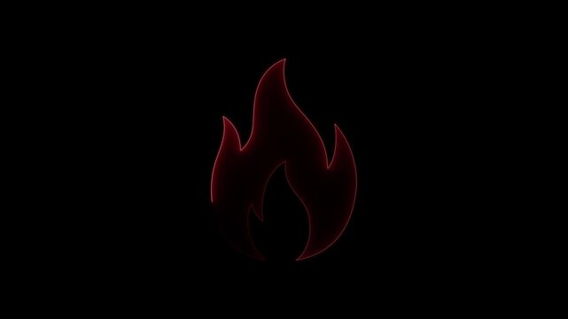 Red Hot Fire Flame Heat or Spicy Food Symbol Animation for Apps and Websites Cooking and Temperature Design Elements