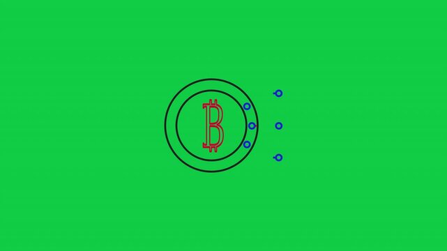 Animated crypto coin in motion, symbolizing digital currency, blockchain investment, and modern financial and business context in green screen background 