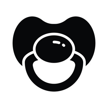 Trendy baby pacifier glyph icon ideal for soothing infant care graphics