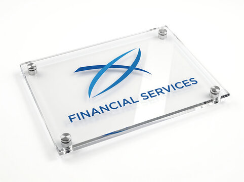 Professional Financial Services Glass Signage Mockup