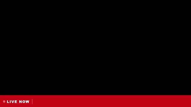 Red Live Now Lower Third Banner With Blinking Dot Indicator On Black Background, Lower Third For News Updates Alert and Live Broadcasting