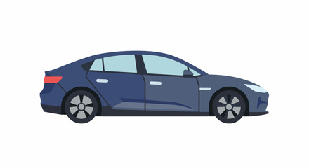 Fototapeta premium A pixelated profile of a sleek, dark blue four-door sedan