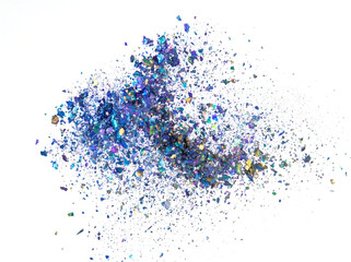Obraz premium Iridescent Blue and Purple Glitter Powder Explosion