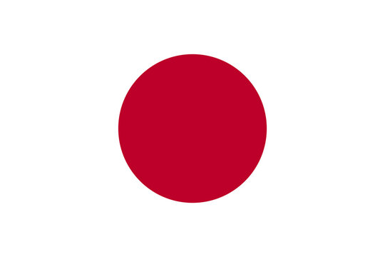 Japan flag. The flag of Japan in correct proportions is 2 to 3.