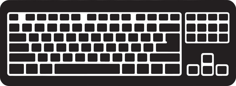 Black and white diagram of a standard computer keyboard layout