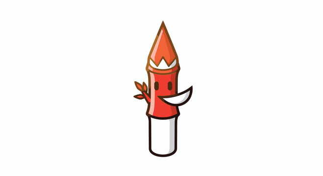 Smiling Cartoon Rocket Character Design.