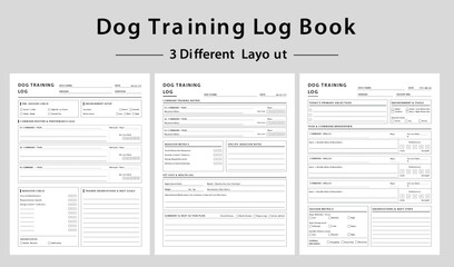 Fototapeta premium Printable Dog Training Log Book Planner Templates - Vector illustration