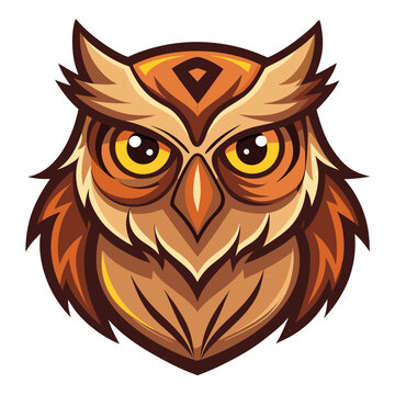 owl head vector mascot illustration