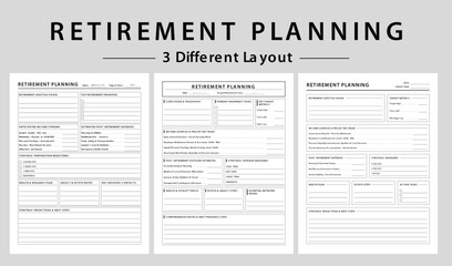 Fototapeta premium Retirement Planning Templates and Financial Goal Organizers - Vector illustration