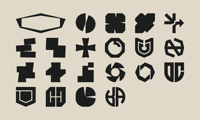 Fototapeta premium Geometric black symbols collection abstract design elements