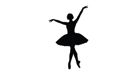 ballerina silhouette on white background dancer graceful © IMkM00i76