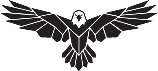 Obraz premium Stylized Black Eagle Logo Design for Branding and Identity, Generative Ai