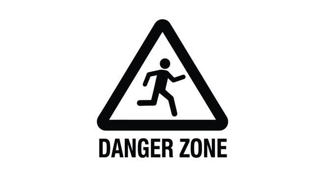 danger zone warning sign silhouette triangle symbol