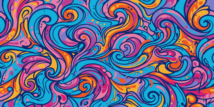 Vibrant swirling psychedelic pattern