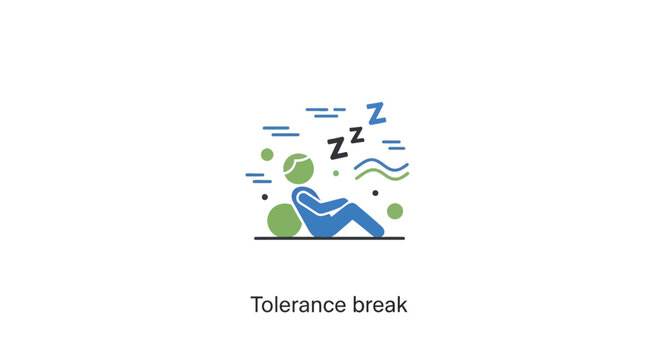 Person resting with Zzz symbols indicating sleep and relaxation, concept of tolerance break.