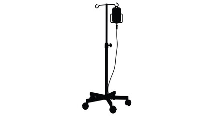 Fototapeta premium iv drip stand with bag medical equipment silhouette