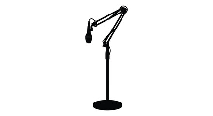 Microphone on boom arm stand black silhouette © Lamiya Khanom
